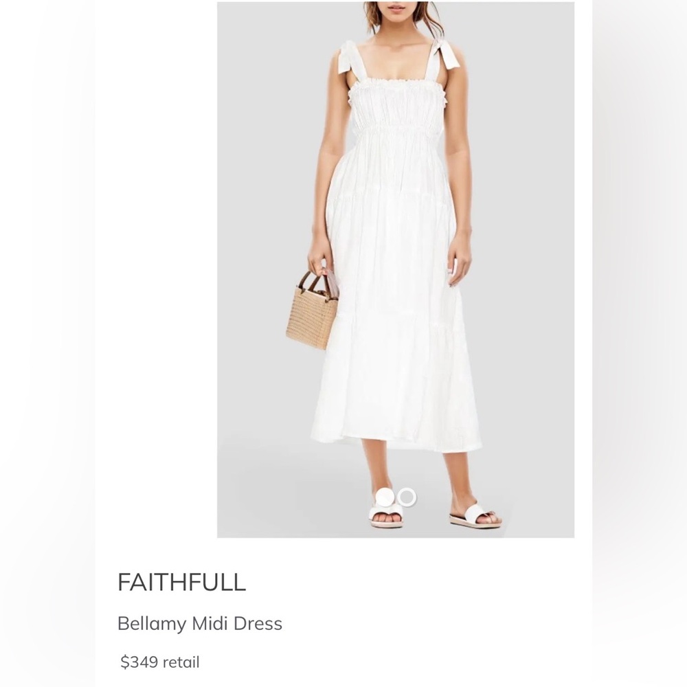 New Faithfull The Brand Linen Midi Dress - Picture 3 of 15